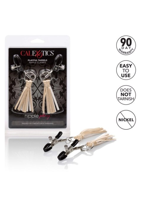 Playful Tassels Nipple Clamps Gold Calexotics Playful Tassels Nipple Clamps Gold Calexotics