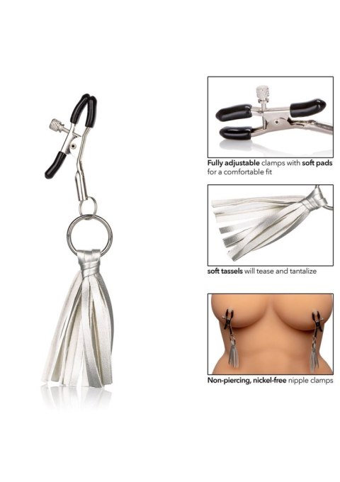 Playful Tassels Nipple Clamps Silver Calexotics Playful Tassels Nipple Clamps Silver Calexotics