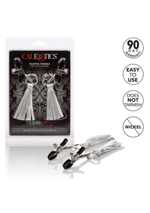 Playful Tassels Nipple Clamps Silver Calexotics Playful Tassels Nipple Clamps Silver Calexotics