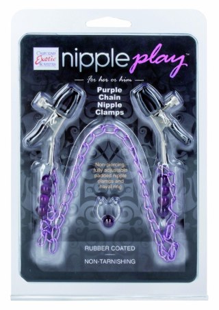 Purple Chain Nipple Clamps Purple Calexotics