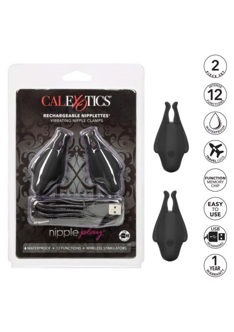 Rechargeable Nipplettes Black Calexotics