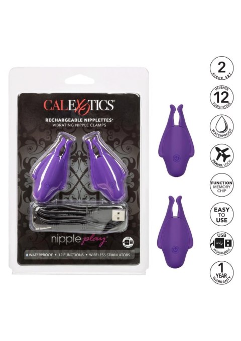 Rechargeable Nipplettes Purple Calexotics