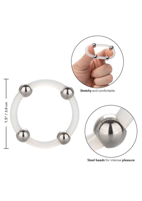 Steel Beaded Silicone Ring L Transparent Calexotics Steel Beaded Silicone Ring L Transparent Calexotics