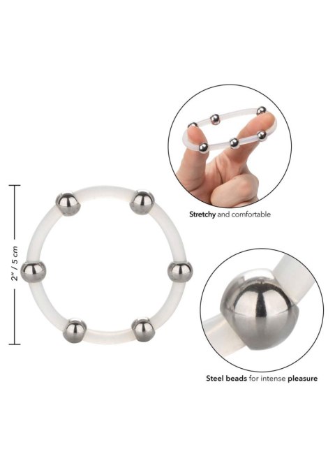 Steel Beaded Silicone Ring XL Transparent Calexotics Steel Beaded Silicone Ring XL Transparent Calexotics