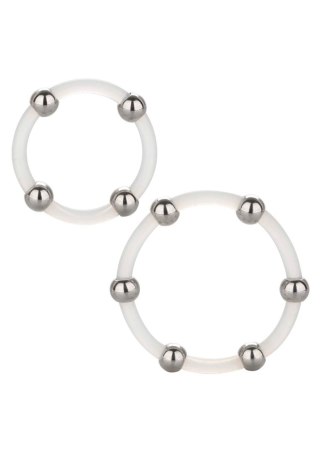 Steel Beaded Silicone Ring Set Transparent Calexotics