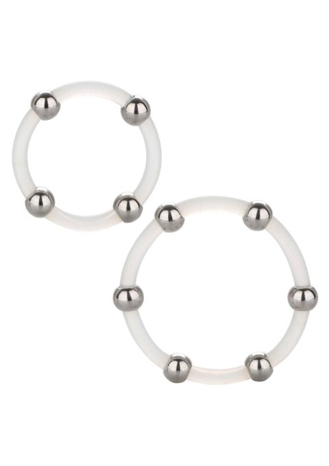 Steel Beaded Silicone Ring Set Transparent Calexotics Steel Beaded Silicone Ring Set Transparent Calexotics