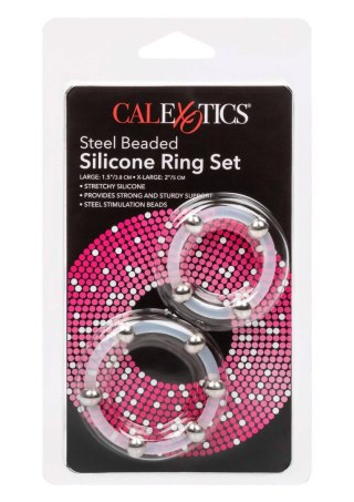 Steel Beaded Silicone Ring Set Transparent Calexotics