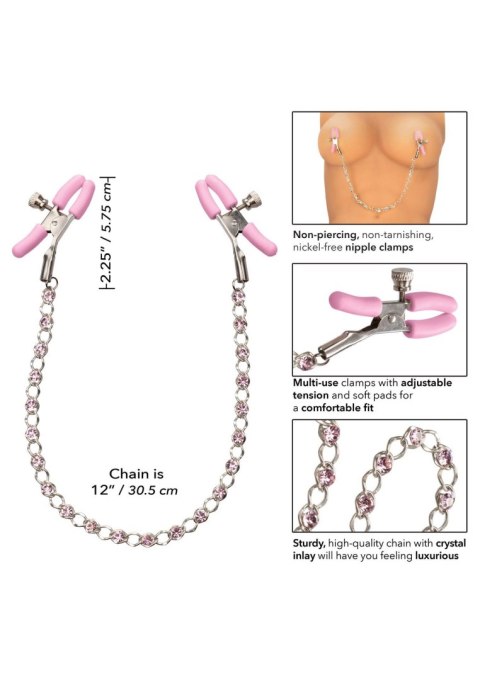 Crystal Chain Nipple Clamps Metal Calexotics Crystal Chain Nipple Clamps Metal Calexotics