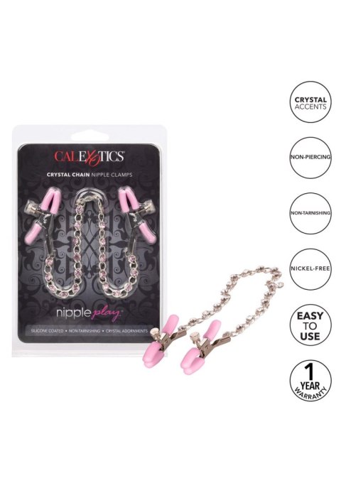 Crystal Chain Nipple Clamps Metal Calexotics Crystal Chain Nipple Clamps Metal Calexotics