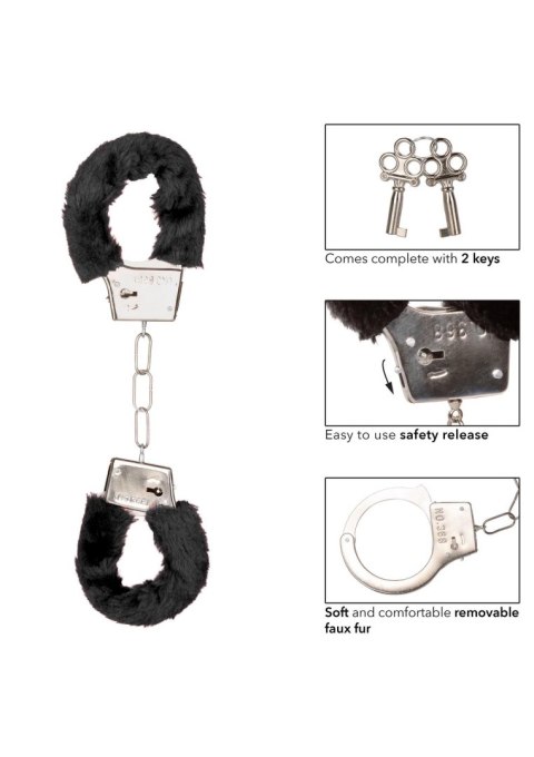 Playful Furry Cuffs Black Calexotics