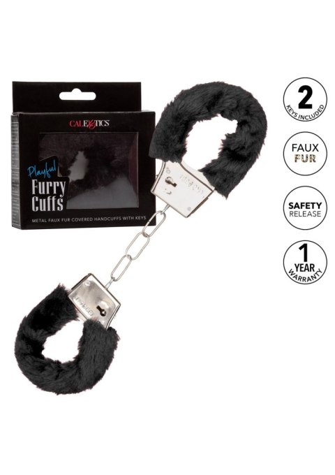 Playful Furry Cuffs Black Calexotics
