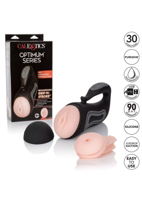 Rechargeable Grip-N-Stroke Black Calexotics