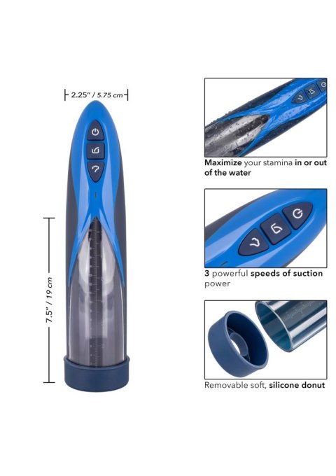Rechargeable Waterproof Pump Blue Calexotics