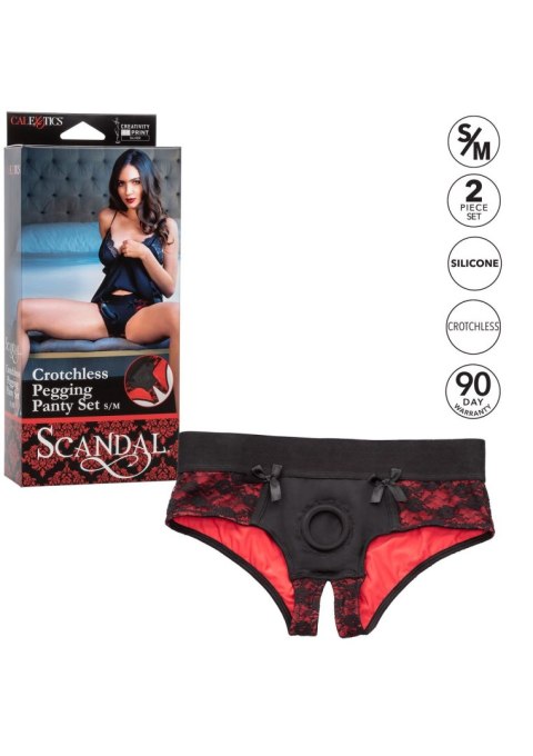 Scandal Crotchless Set S/M Black Calexotics