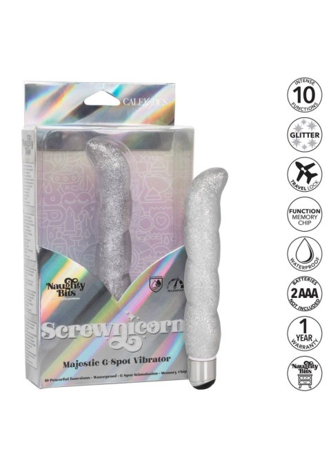 Screwnicorn G-Spot Vibrator Silver Calexotics Screwnicorn G-Spot Vibrator Silver Calexotics