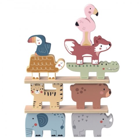 TOOKY TOY Drewniane Klocki Układanka Zwierzątka Montessori 9 el. Tooky Toy TOOKY TOY Drewniane Klocki Układanka Zwierzątka Montessori 9 el. Tooky Toy