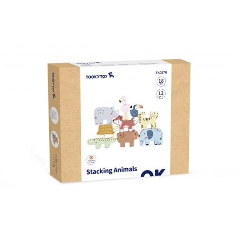 TOOKY TOY Drewniane Klocki Układanka Zwierzątka Montessori 9 el. Tooky Toy TOOKY TOY Drewniane Klocki Układanka Zwierzątka Montessori 9 el. Tooky Toy