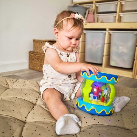 WOOPIE BABY Bębenek Pozytywka Projektor 3w1 Zabawka Muzyczna dla Niemowląt + Walec Roller do Nauki Raczkowania Woopie