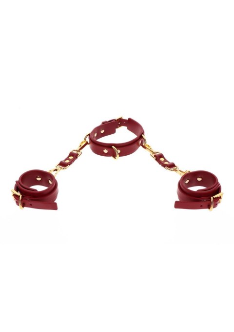 D-Ring Collar and Wrist Cuffs Red Taboom D-Ring Collar and Wrist Cuffs Red Taboom