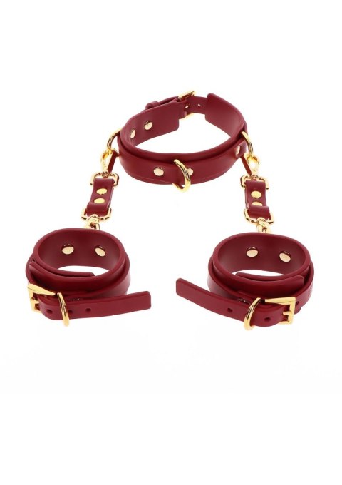 D-Ring Collar and Wrist Cuffs Red Taboom D-Ring Collar and Wrist Cuffs Red Taboom