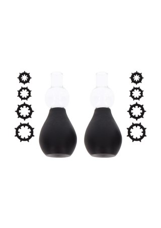 Nipple Enlargers with 8 Rings Black Taboom
