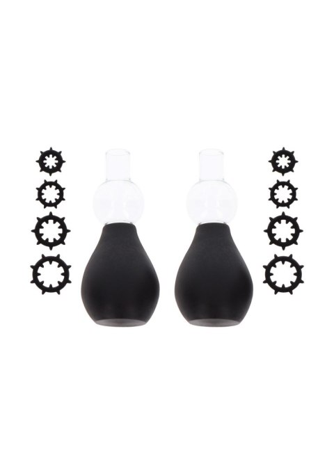 Nipple Enlargers with 8 Rings Black Taboom