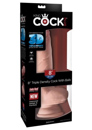 3D Cock with Balls 8 inch Light skin tone Pipedream