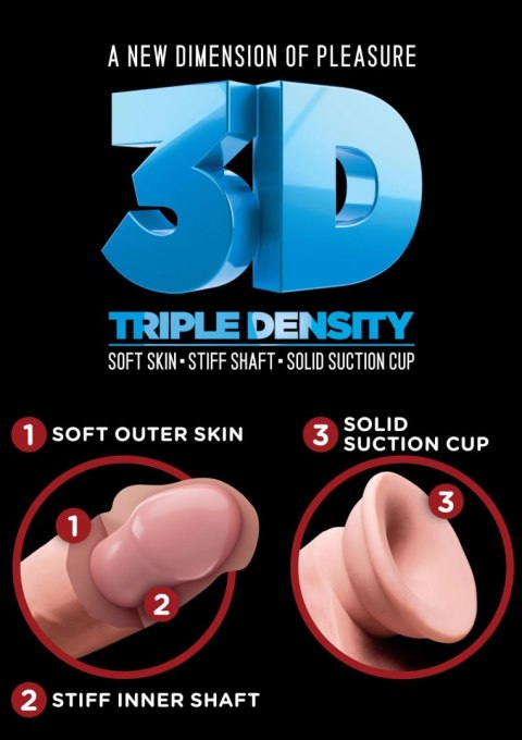 3D Cock with Balls 8 inch Light skin tone Pipedream
