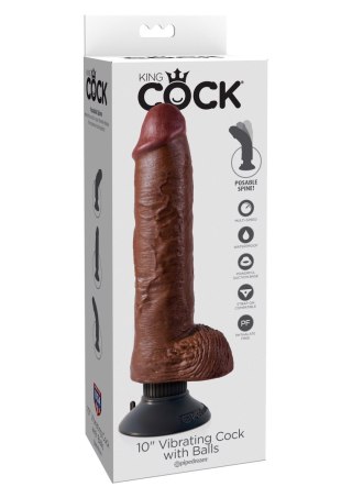 Cock With Balls 10 Inch Brown skin tone Pipedream