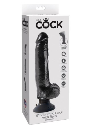 Cock With Balls 9 Inch Black Pipedream