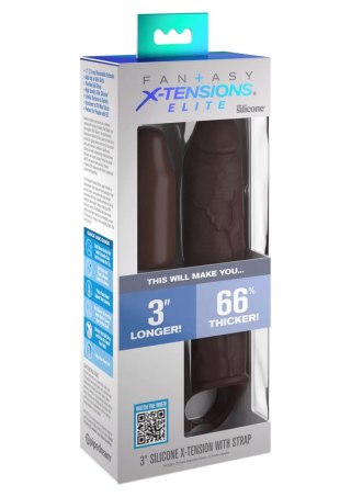 Extension w Strap 7 Inch Brown skin tone Pipedream