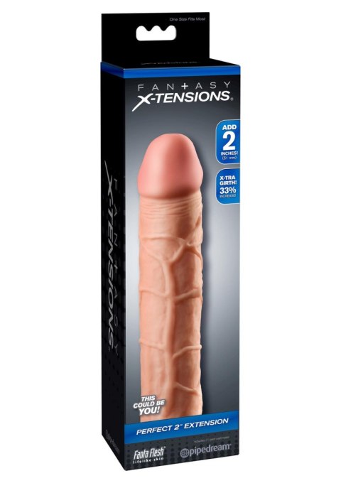 FX Perfect 2 Inch Extension Light skin tone Pipedream FX Perfect 2 Inch Extension Light skin tone Pipedream