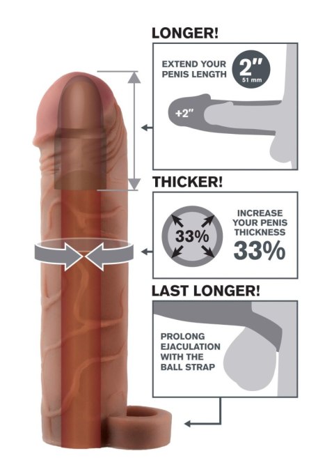 Perfect 2 Inch With Ball Strap Brown skin tone Pipedream Perfect 2 Inch With Ball Strap Brown skin tone Pipedream