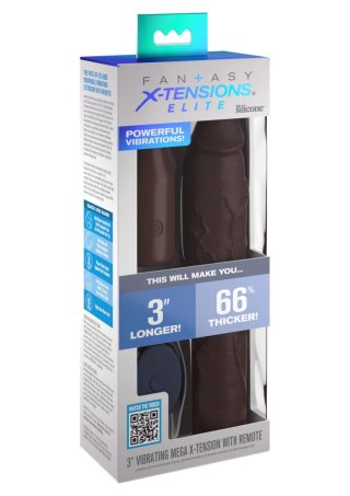 Sleeve 9 In + 3 In Plug Remote Brown skin tone Pipedream