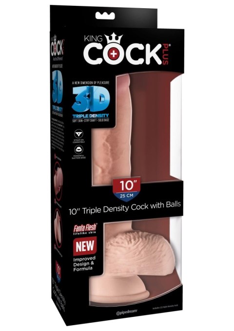 3D Cock with Balls 10 inch Light skin tone Pipedream