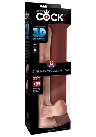 3D Cock with Balls 12 inch Light skin tone Pipedream