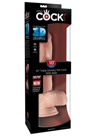 3D Fat Cock with Balls 10 inch Light skin tone Pipedream