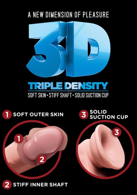 3D Fat Cock with Balls 10 inch Light skin tone Pipedream