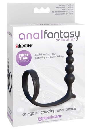AssGasm Cockring Anal Beads Black Pipedream