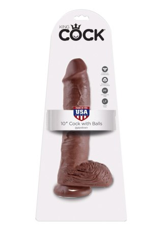 Cock 10 Inch With Balls Brown skin tone Pipedream