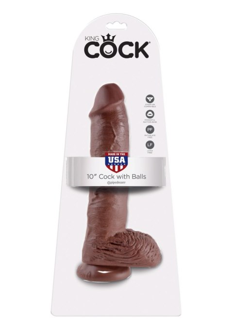 Cock 10 Inch With Balls Brown skin tone Pipedream Cock 10 Inch With Balls Brown skin tone Pipedream