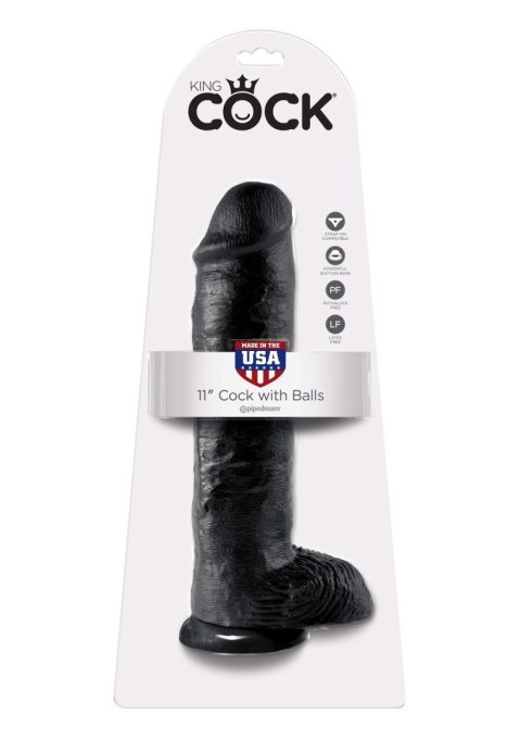 Cock 11 Inch With Balls Black Pipedream Cock 11 Inch With Balls Black Pipedream