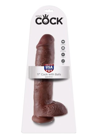 Cock 11 Inch With Balls Brown skin tone Pipedream