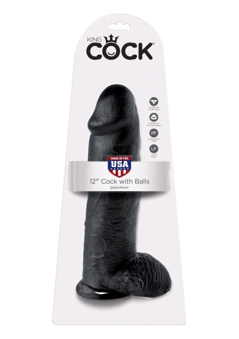 Cock 12 Inch With Balls Black Pipedream