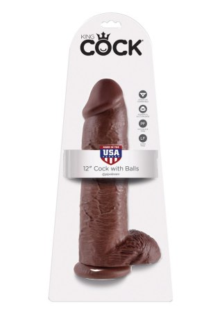 Cock 12 Inch With Balls Brown skin tone Pipedream