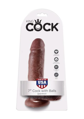Cock 7 Inch With Balls Brown skin tone Pipedream