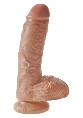 Cock 8 Inch With Balls Caramel skin tone Pipedream