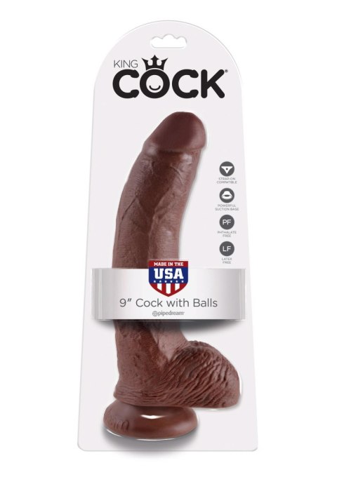 Cock 9 Inch With Balls Brown skin tone Pipedream