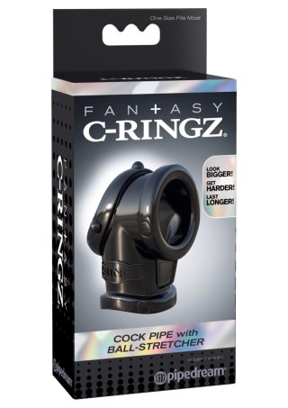 Cock Pipe With Ball Stretcher Black Pipedream