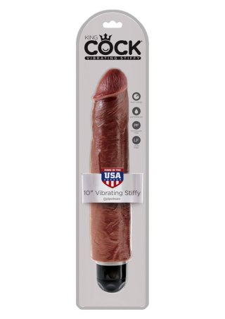 King Cock 10 Inch Vibr Stiffy Brown skin tone Pipedream